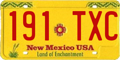NM license plate 191TXC
