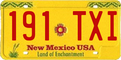 NM license plate 191TXI