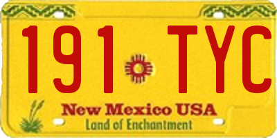 NM license plate 191TYC