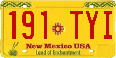 NM license plate 191TYI