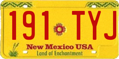 NM license plate 191TYJ
