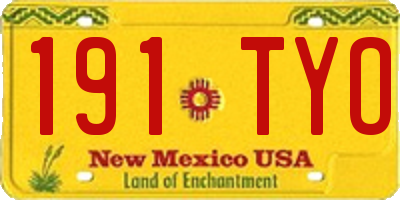 NM license plate 191TYO
