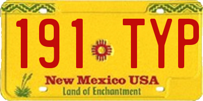 NM license plate 191TYP