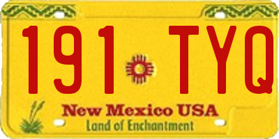NM license plate 191TYQ