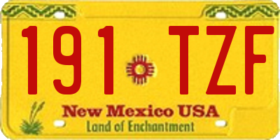 NM license plate 191TZF