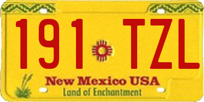 NM license plate 191TZL