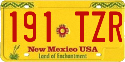 NM license plate 191TZR