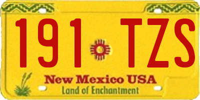NM license plate 191TZS