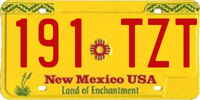 NM license plate 191TZT