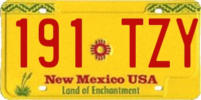 NM license plate 191TZY