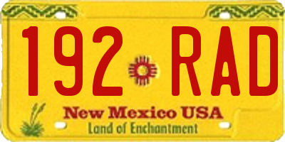 NM license plate 192RAD