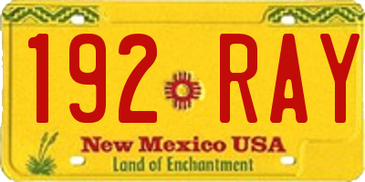 NM license plate 192RAY