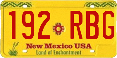 NM license plate 192RBG
