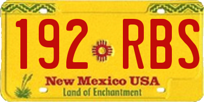 NM license plate 192RBS