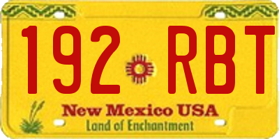 NM license plate 192RBT
