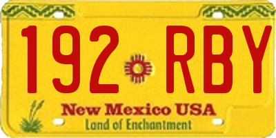 NM license plate 192RBY