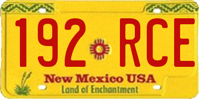 NM license plate 192RCE