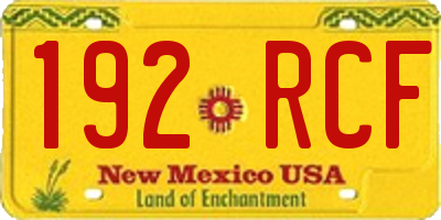 NM license plate 192RCF