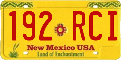 NM license plate 192RCI