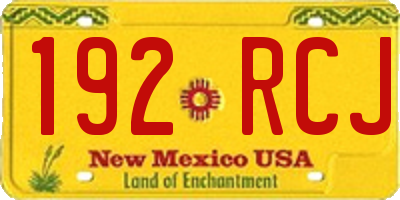 NM license plate 192RCJ