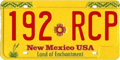NM license plate 192RCP
