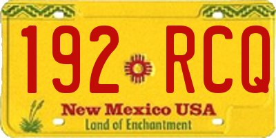 NM license plate 192RCQ