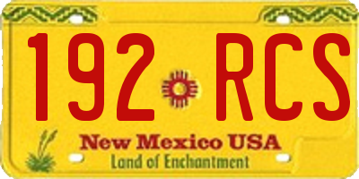 NM license plate 192RCS