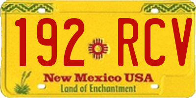 NM license plate 192RCV