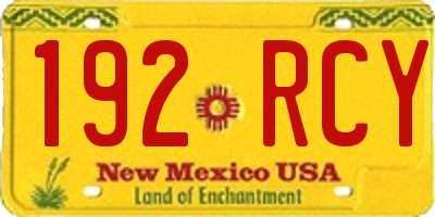 NM license plate 192RCY