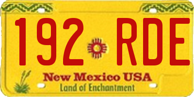 NM license plate 192RDE