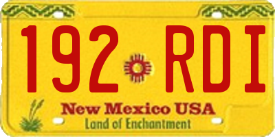 NM license plate 192RDI