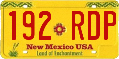NM license plate 192RDP