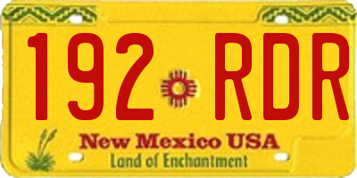 NM license plate 192RDR