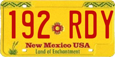NM license plate 192RDY