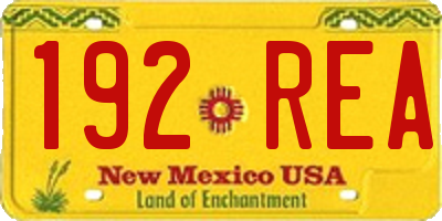 NM license plate 192REA