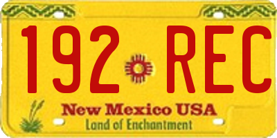 NM license plate 192REC