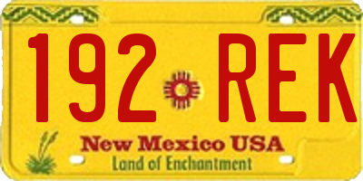 NM license plate 192REK