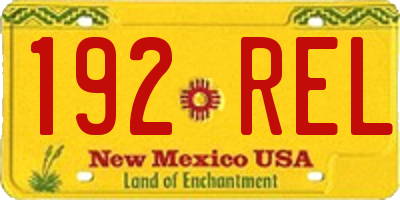 NM license plate 192REL