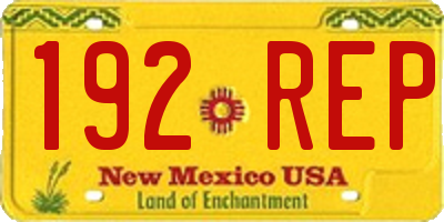 NM license plate 192REP