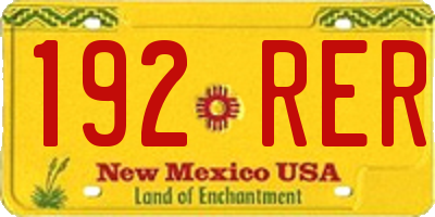 NM license plate 192RER