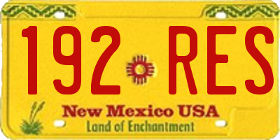 NM license plate 192RES