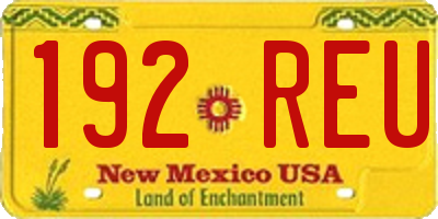 NM license plate 192REU