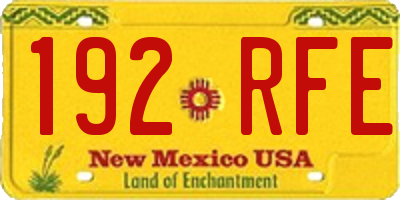 NM license plate 192RFE