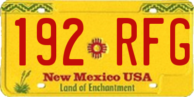 NM license plate 192RFG