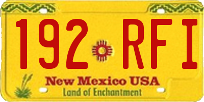 NM license plate 192RFI