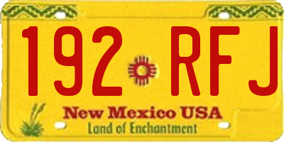 NM license plate 192RFJ