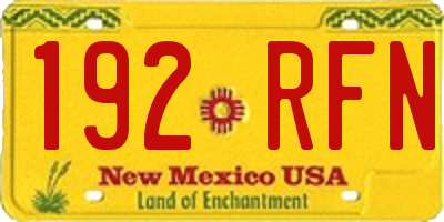 NM license plate 192RFN