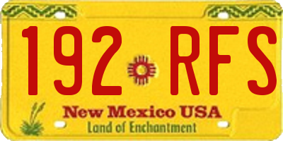 NM license plate 192RFS