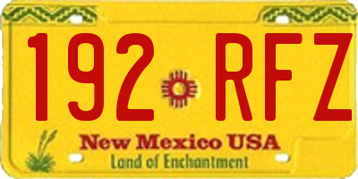 NM license plate 192RFZ