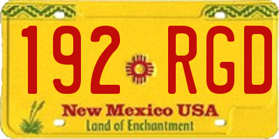 NM license plate 192RGD